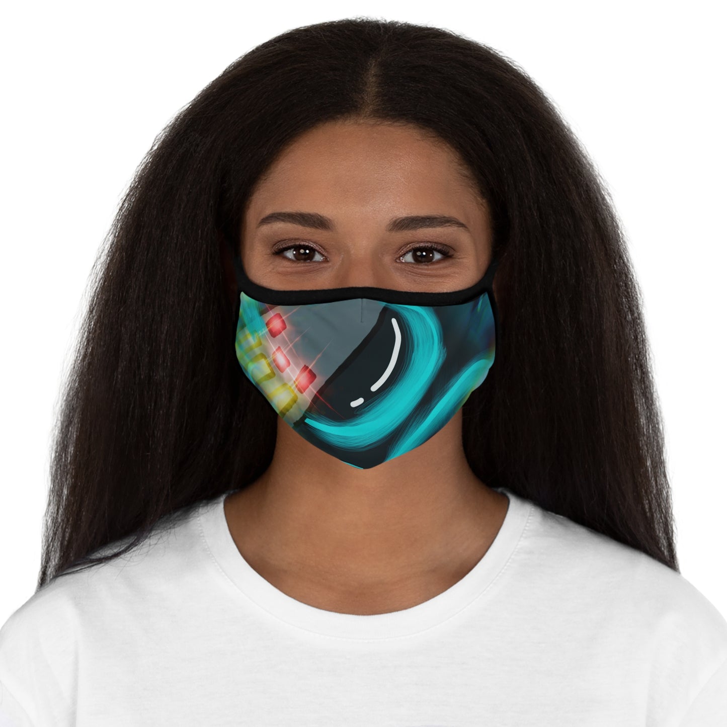 Fitted Hatsune Miku Polyester Face Mask